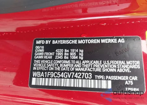 2016 BMW 228I z USA, uszkodzony, nr VIN WBA1F9C54GV742703